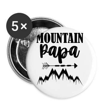 papa mountains - Buttons large 2.2''/56 mm (5-pack) - white - Front