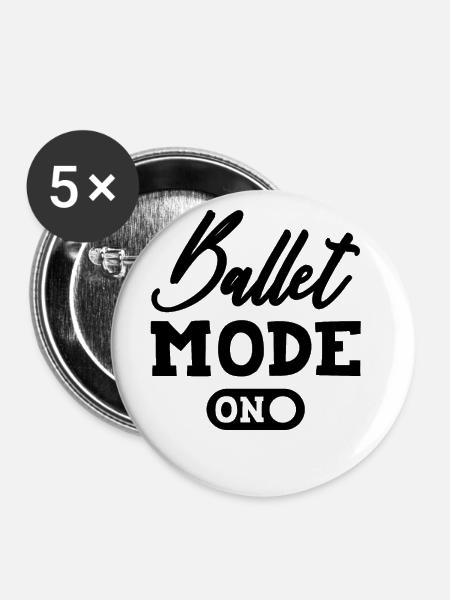 tanzen ballet - Buttons groß 56 mm (5er Pack) - Weiß