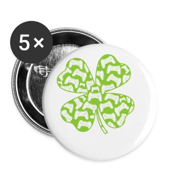 Shamrock Graphic St. Patrick's Day Green Ireland L - Buttons groß 56 mm (5er Pack) - Weiß - Vorne