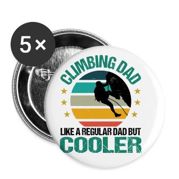 Climbing Dad Like A Regular Dad But Cooler Boulder - Buttons groß 56 mm (5er Pack) - Weiß - Vorne