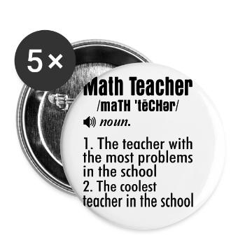 Maths Teacher Definition Teaching Educator School - Buttons groß 56 mm (5er Pack) - Weiß - Vorne