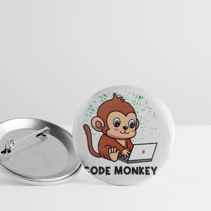 Code Monkey Programming Coder Computer Geek Develo Buttons groß 56 mm (5er Pack)