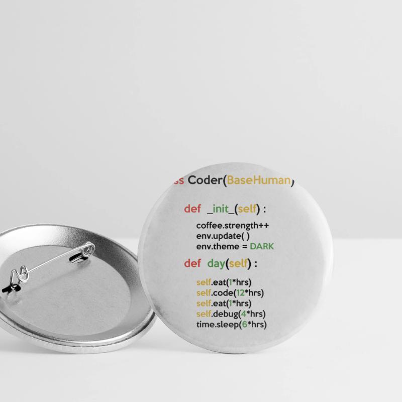Class Coder Base Human Programming Coder Computer Buttons groß 56 mm (5er Pack)