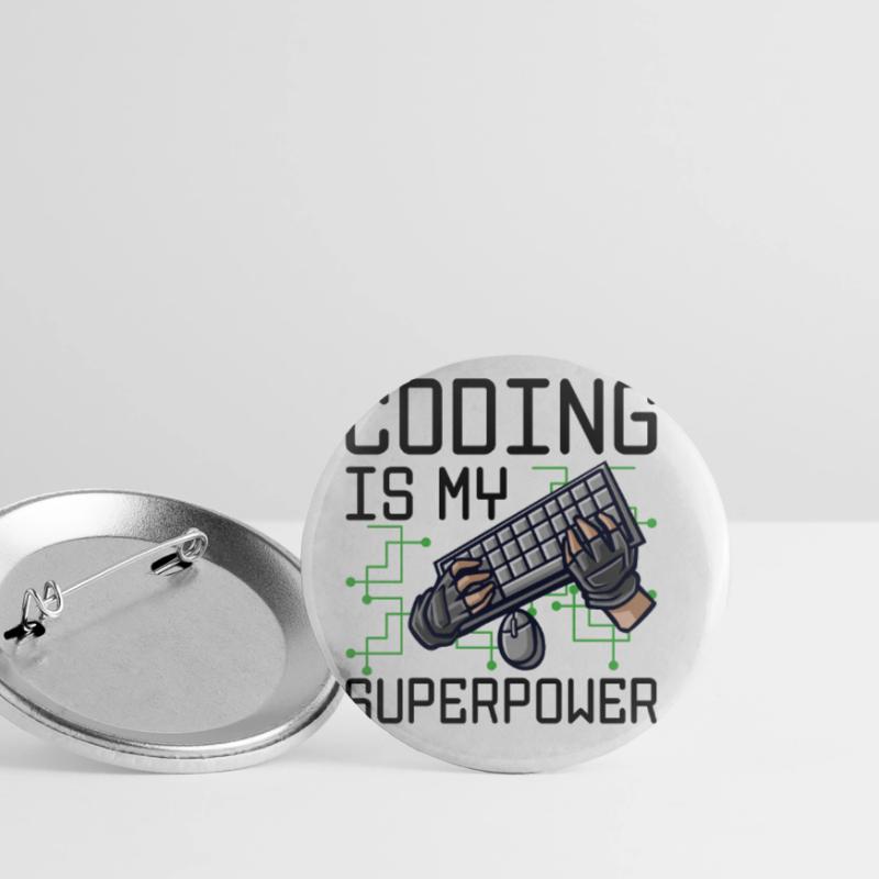 Coding Is My Superpower Programming Coder Computer Buttons groß 56 mm (5er Pack)