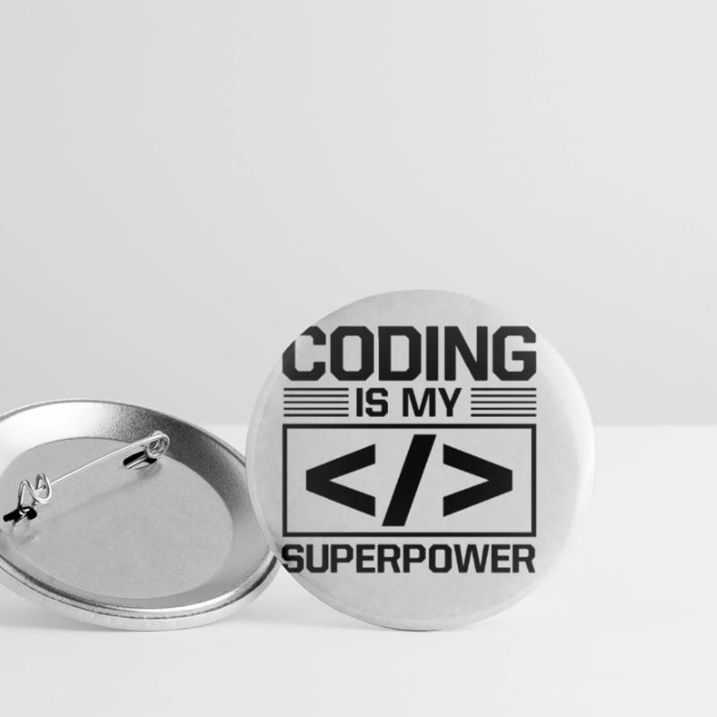Coding Is My Superpower Programming Coder Computer Buttons groß 56 mm (5er Pack)