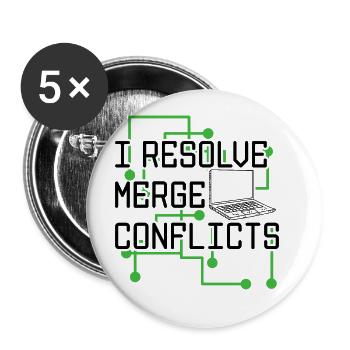 I Resolve Merge Conflicts Coder Software Developer - Buttons groß 56 mm (5er Pack) - Weiß - Vorne