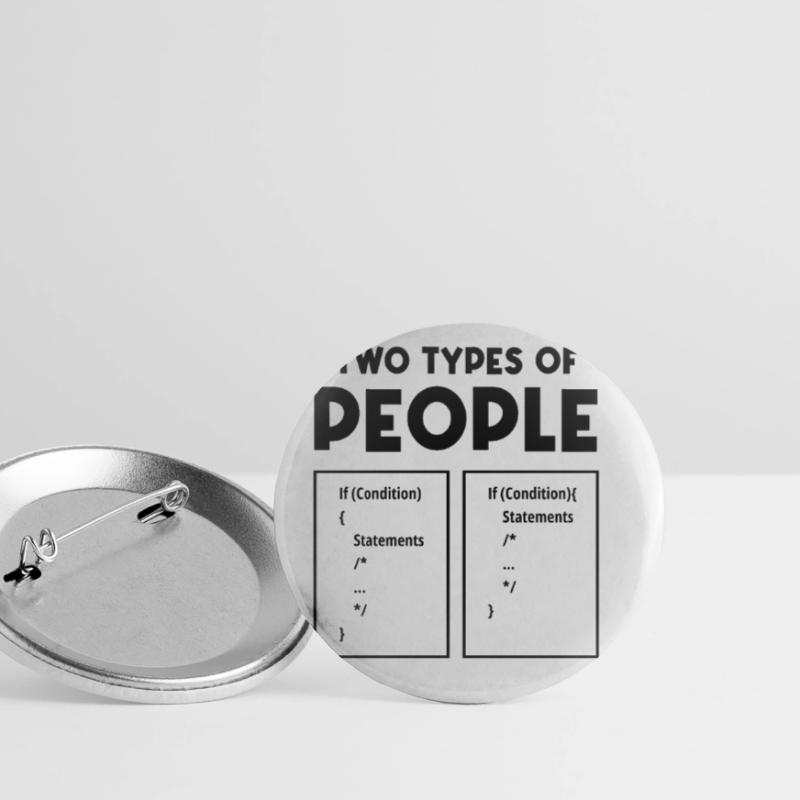 Two Types Of People Software Developer Programmer Buttons groß 56 mm (5er Pack)