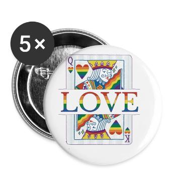 Cards Pride Lgbtq Rainbow Transgender Bisexual Lov - Buttons groß 56 mm (5er Pack) - Weiß - Vorne