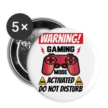 Warning Gaming Mode Activated Do Not Disturb Video - Buttons groß 56 mm (5er Pack) - Weiß - Vorne