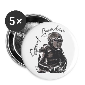 Speed Junkie - Buttons large 2.2''/56 mm (5-pack) - white - Front