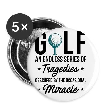 Golf An Endless Series Of Tragedies Golfing Golf P - Buttons groß 56 mm (5er Pack) - Weiß - Vorne