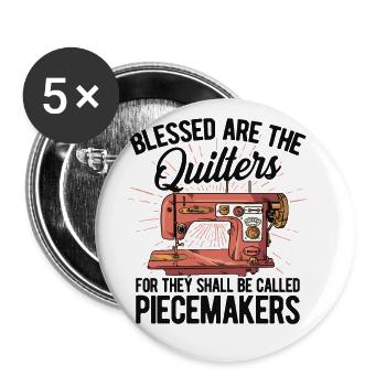 Blessed Are The Quilters For They Shall Be Called - Buttons groß 56 mm (5er Pack) - Weiß - Vorne