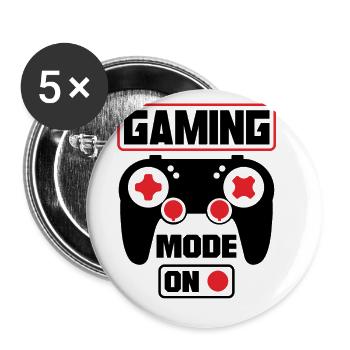 Gaming Mode On Video Game Player Gaming Games Nerd - Buttons groß 56 mm (5er Pack) - Weiß - Vorne