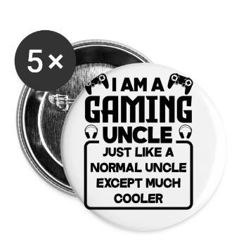 I'm A Gaming Uncle Just Like A Normal Uncle Video - Buttons groß 56 mm (5er Pack) - Weiß - Vorne