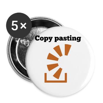 Copy Pasting Programming Coder Software Developer - Buttons groß 56 mm (5er Pack) - Weiß - Vorne