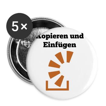 Kopieren Und Einfügen Programmierer Entwickler Cod - Buttons groß 56 mm (5er Pack) - Weiß - Vorne