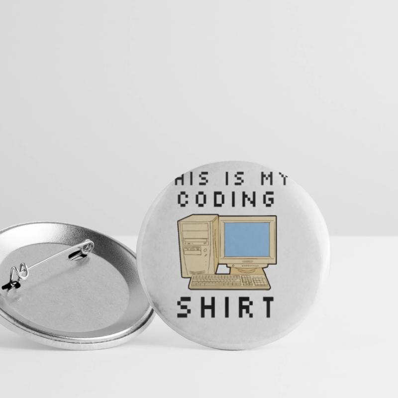 This Is My Coding Shirt Coder Programmer Computer Buttons groß 56 mm (5er Pack)