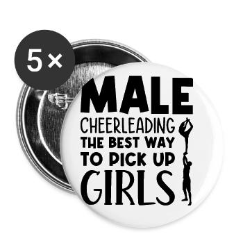 Male Cheerleading The Best Way To Pick Up Girls Sp - Buttons groß 56 mm (5er Pack) - Weiß - Vorne