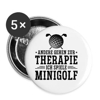 Andere Gehen Zur Therapie Ich Spiele Minigolf Golf - Buttons groß 56 mm (5er Pack) - Weiß - Vorne