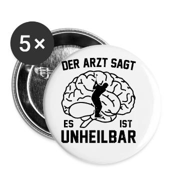 Der Arzt Sagt Es Ist Unheilbar Golfspieler Golfen - Buttons groß 56 mm (5er Pack) - Weiß - Vorne
