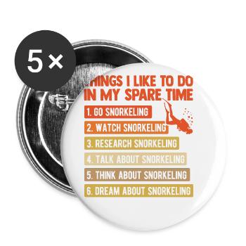 Things Is Like To Do In My Spare Time Scuba Diver - Buttons groß 56 mm (5er Pack) - Weiß - Vorne