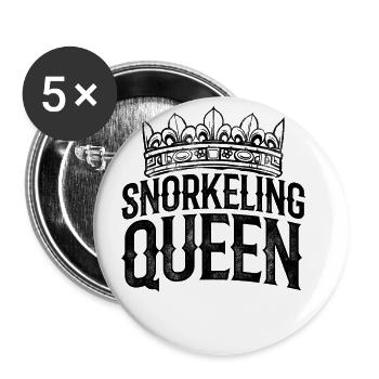 Snorkeling Queen Scuba Diver Diving Snorkeling Sno - Buttons groß 56 mm (5er Pack) - Weiß - Vorne
