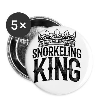 Snorkeling King Scuba Diver Diving Snorkeling Snor - Buttons groß 56 mm (5er Pack) - Weiß - Vorne