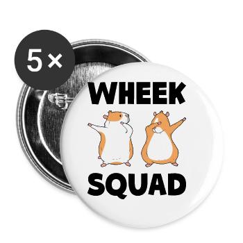 Wheek Squad Graphic Guinea Pig Owner Pet Cavy Anim - Buttons groß 56 mm (5er Pack) - Weiß - Vorne