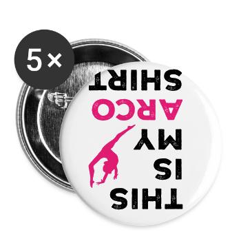 This Is My Acro Shirt Gymnastics Gymnast Acrobatic - Buttons groß 56 mm (5er Pack) - Weiß - Vorne