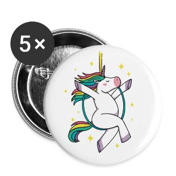 Unicorn Graphic Gymnast Gymnastics Acrobat Acrobat - Buttons groß 56 mm (5er Pack) - Weiß - Vorne