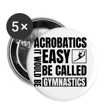 Evolution Graphic Gymnast Gymnastics Acrobat Acrob - Buttons groß 56 mm (5er Pack) - Weiß - Vorne