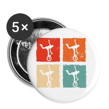 Retro Graphic Gymnast Gymnastics Acrobat Acrobatic - Buttons groß 56 mm (5er Pack) - Weiß - Vorne