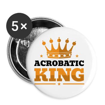 King Graphic Gymnast Gymnastics Acrobat Acrobatics - Buttons groß 56 mm (5er Pack) - Weiß - Vorne