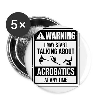 Warning May Spontaneously Start Talking About Acro - Buttons groß 56 mm (5er Pack) - Weiß - Vorne