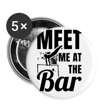 Meet Me At The Bar Gymnast Gymnastics Acrobatics S - Buttons groß 56 mm (5er Pack) - Weiß - Vorne