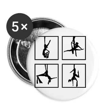 Retro Graphic Gymnast Gymnastics Acrobat Acrobatic - Buttons groß 56 mm (5er Pack) - Weiß - Vorne