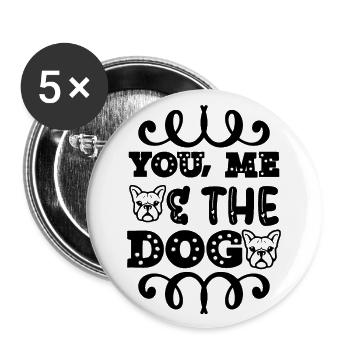 You I the dogs - Buttons large 2.2''/56 mm (5-pack) - white - Front