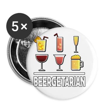 Beergetarian Graphic Homebrewing Winemaking Brewer - Buttons groß 56 mm (5er Pack) - Weiß - Vorne
