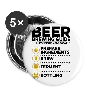 Beer Brewing Guide In Case Of Emergency Homebrewin - Buttons groß 56 mm (5er Pack) - Weiß - Vorne