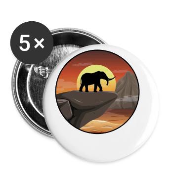 Retro Graphic Animal Keeper Zoo Keeper Animal Love - Buttons groß 56 mm (5er Pack) - Weiß - Vorne