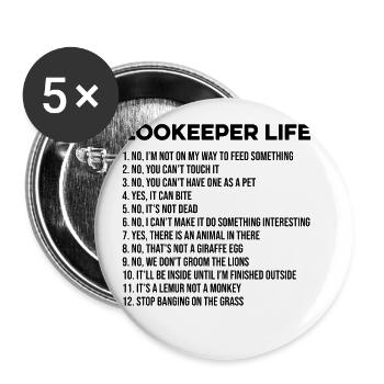 Life Of A Zoo Keeper Animal Lover Zoologist Animal - Buttons groß 56 mm (5er Pack) - Weiß - Vorne