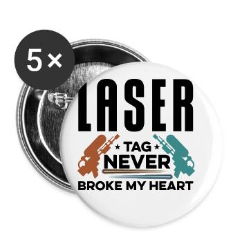Lasertag Never Broke My Heart Lasertag Player Lase - Buttons groß 56 mm (5er Pack) - Weiß - Vorne
