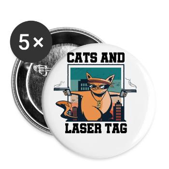 Cat's And Lasertag Lasergame Lasertag Player Laser - Buttons groß 56 mm (5er Pack) - Weiß - Vorne