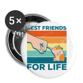 Best Friends For Life Hamster Pet Owner Animal Lov - Buttons groß 56 mm (5er Pack) - Weiß - Vorne