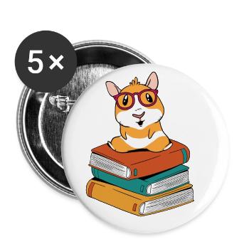 Retro Graphic Hamster Pet Owner Animal Lover Roden - Buttons groß 56 mm (5er Pack) - Weiß - Vorne
