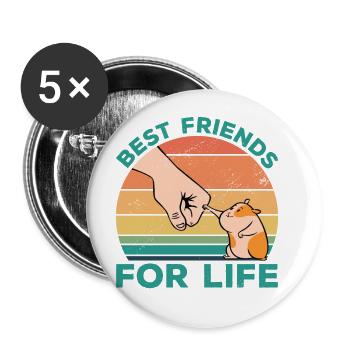 Best Friends For Life Hamster Pet Owner Animal Lov - Buttons groß 56 mm (5er Pack) - Weiß - Vorne