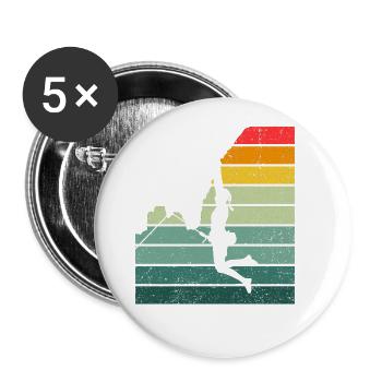 Retro Graphic Climbing Bouldering Rock Climber Mou - Buttons groß 56 mm (5er Pack) - Weiß - Vorne