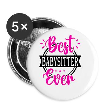 Best Babysitter Ever Daycare Provider Babysitting - Buttons groß 56 mm (5er Pack) - Weiß - Vorne