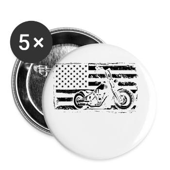 Retro Graphic Motorcycle Rider Motorcyclist Biker - Buttons groß 56 mm (5er Pack) - Weiß - Vorne