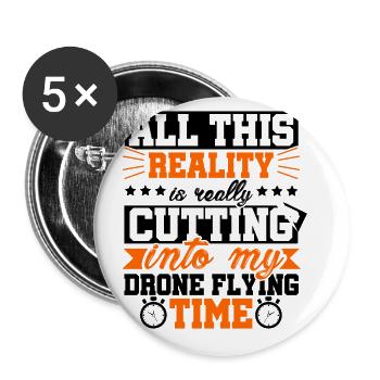 All This Reality Into My Drone Flying Time Quadcop - Buttons large 2.2''/56 mm (5-pack) - white - Front